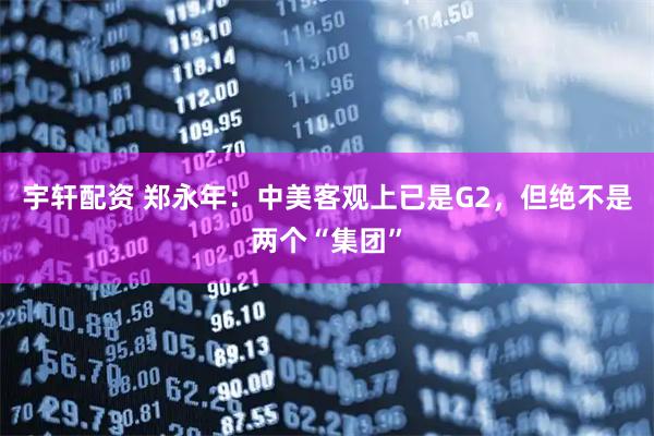 宇轩配资 郑永年：中美客观上已是G2，但绝不是两个“集团”